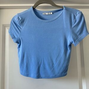 Zara Sky Blue Women's Crop Top
